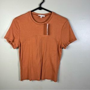 fitz + eddi AMBER BROWN Raw Edge T-Shirt L